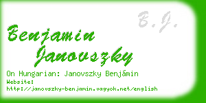benjamin janovszky business card