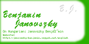 benjamin janovszky business card